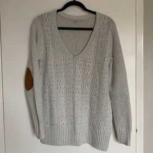 41 Hawthorn cable sweater with elbow patches